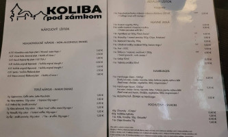 Chata Pod Zámkom Speisekarte