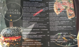 Local Burgers menu