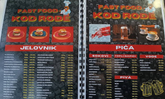 Kod Rodje menu