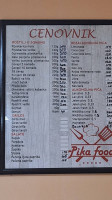 Pika Food menu