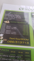 Fast Food Boom menu