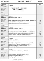 Penzión DubovÁ Rajec, S. menu