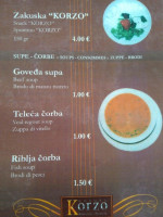 Konoba Korzo menu