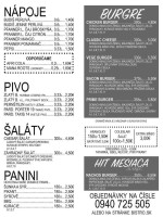 Burger Bistro Galanta menu